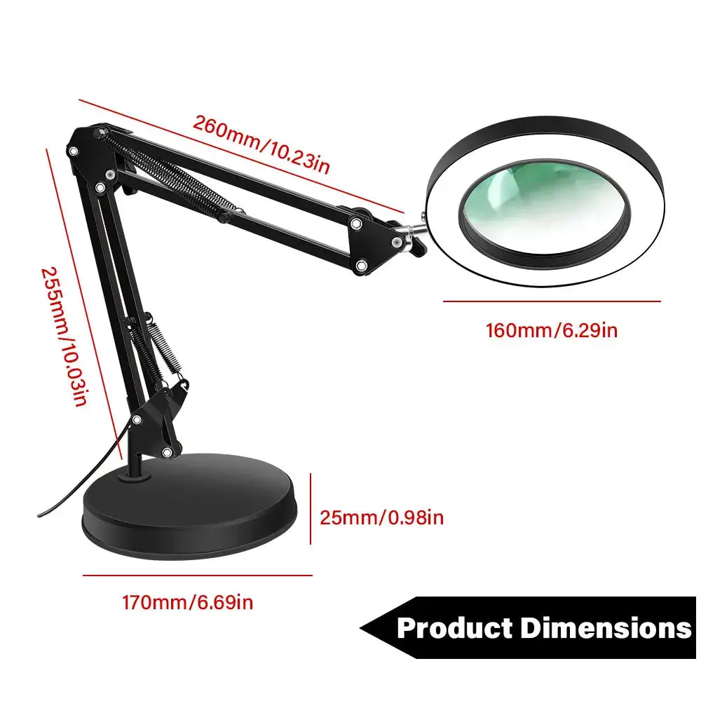 10x magnification glass with built-in led illumination