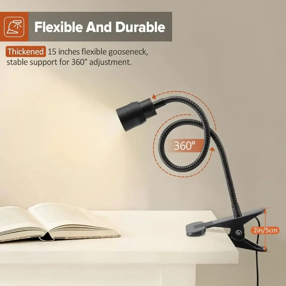 flexible reading lamp with clamp
