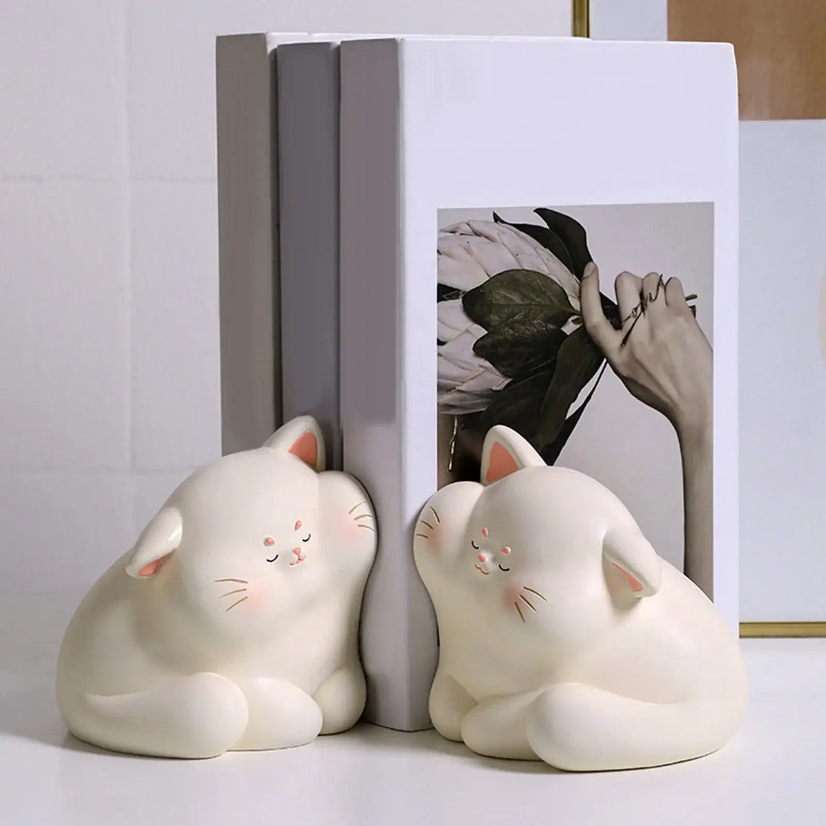 handcrafted animal figurine bookends
