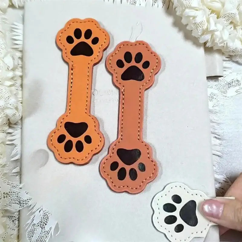 animal shaped leather bookmark in vibrant colors