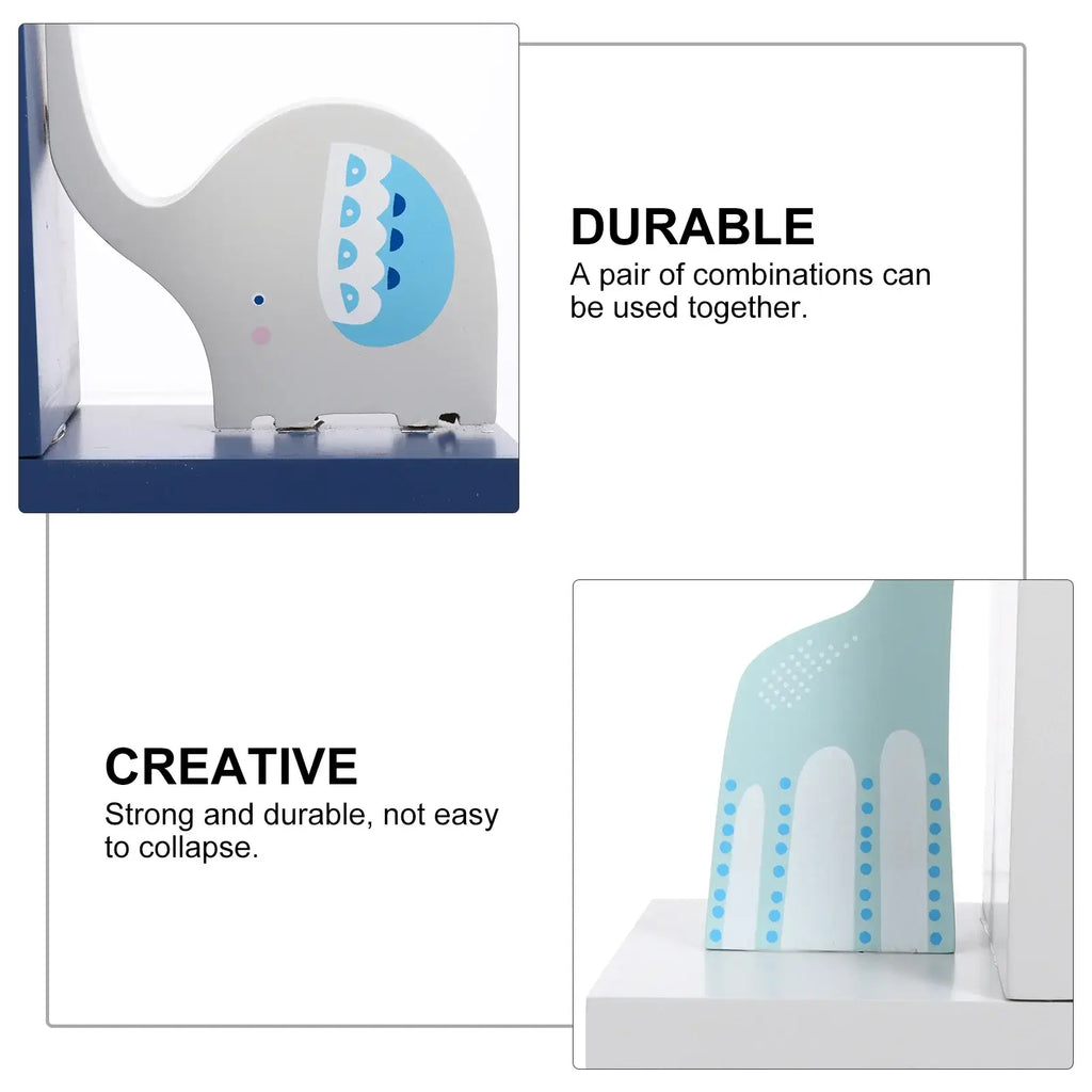 wooden animal bookend for organizing books