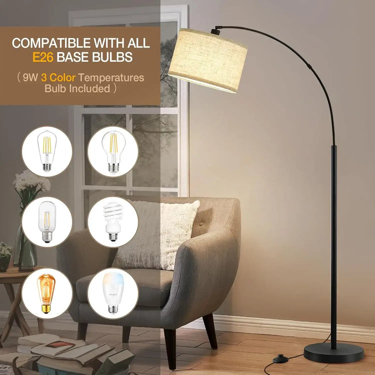 vintage floor lamp in antique brass
