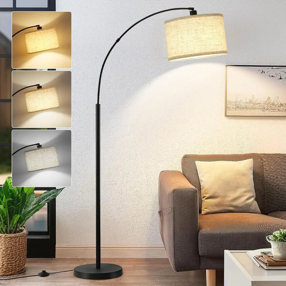 Antique Brass Floor Reading Lamp