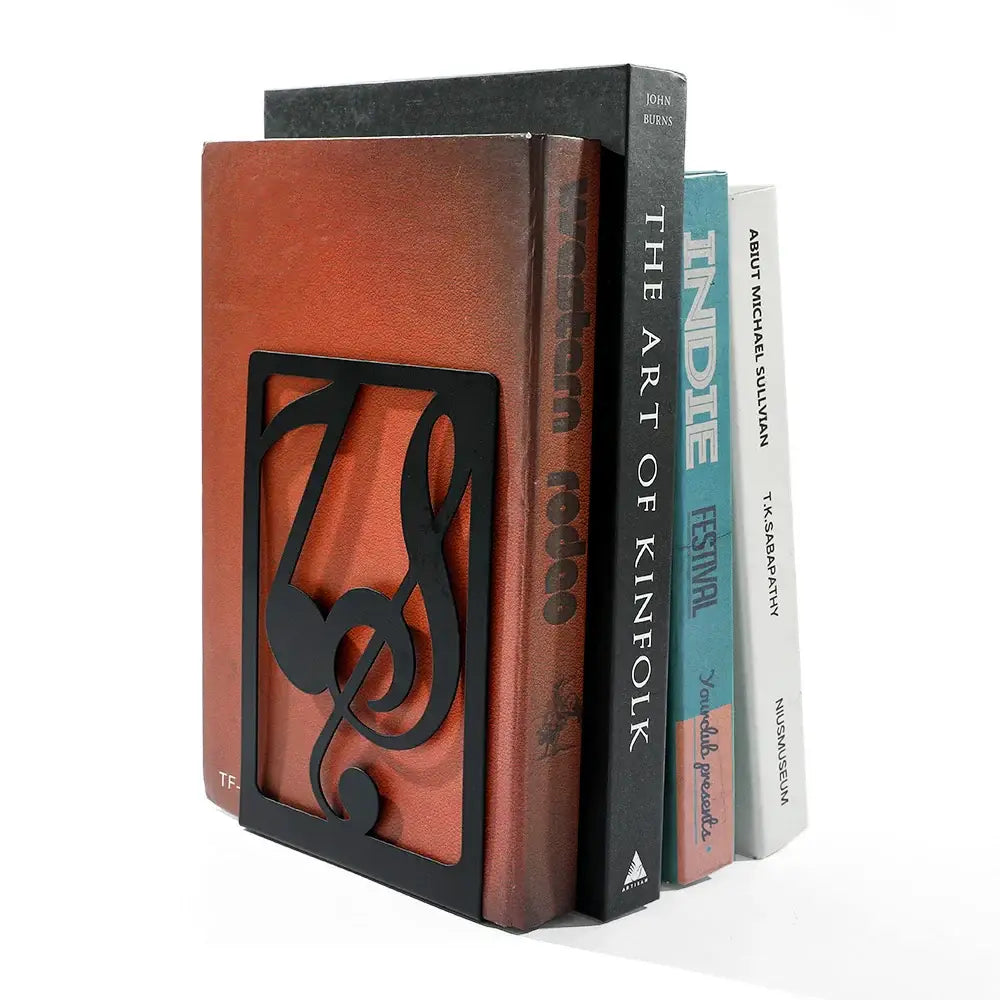 metal bookend for art display