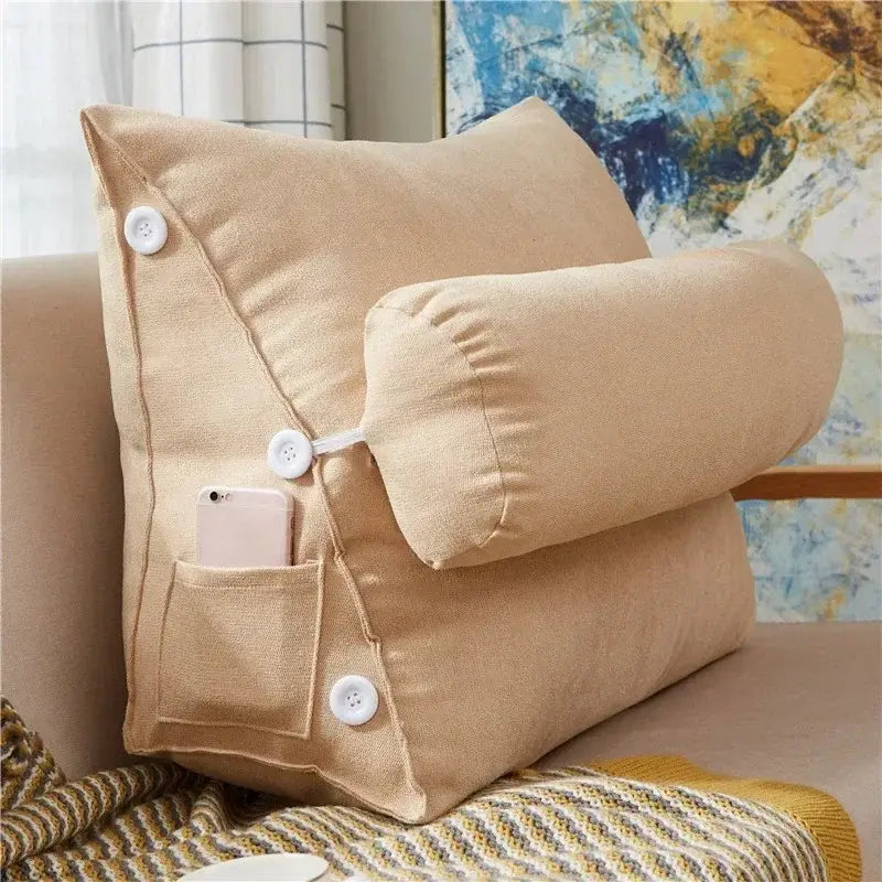 reading cushion with lumbar support feature