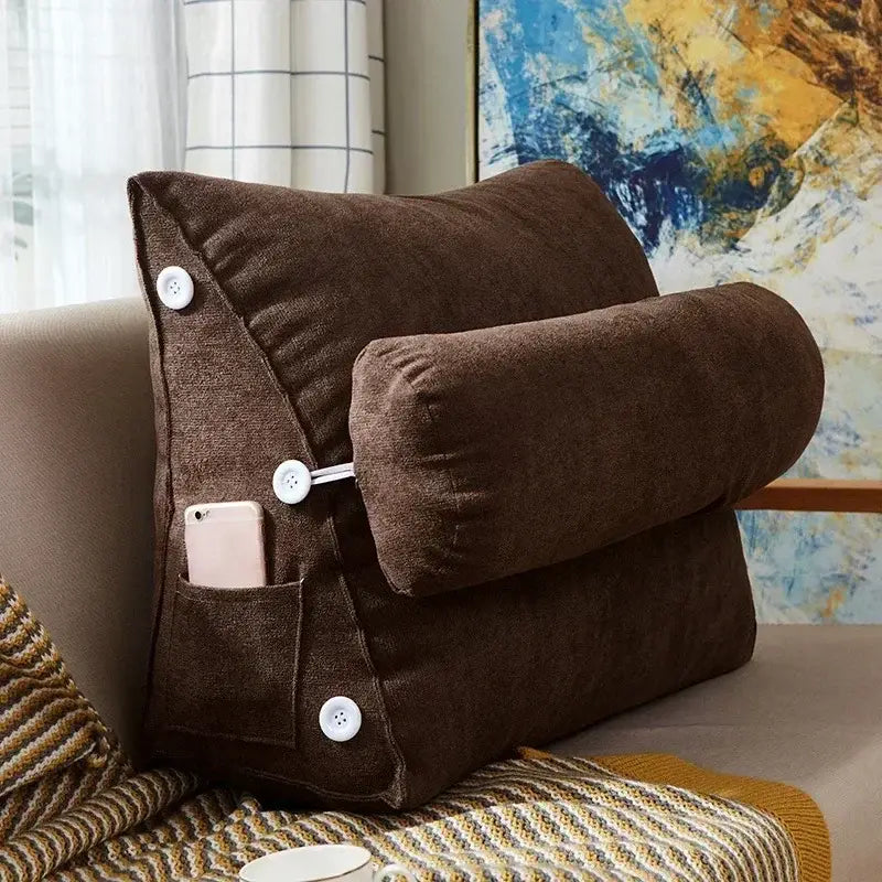 contoured back support pillow for bedtime reading