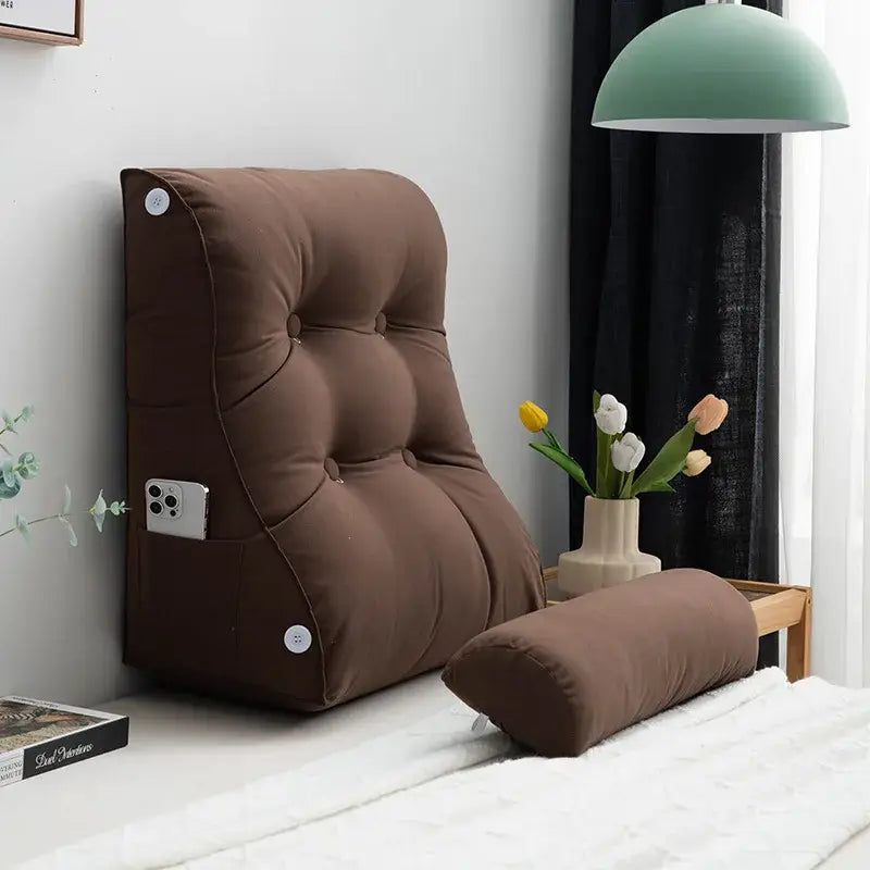relaxing reading pillow with lumbar support