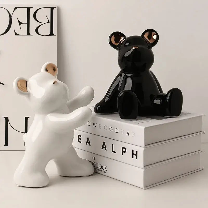 decorative bear bookends in modern design