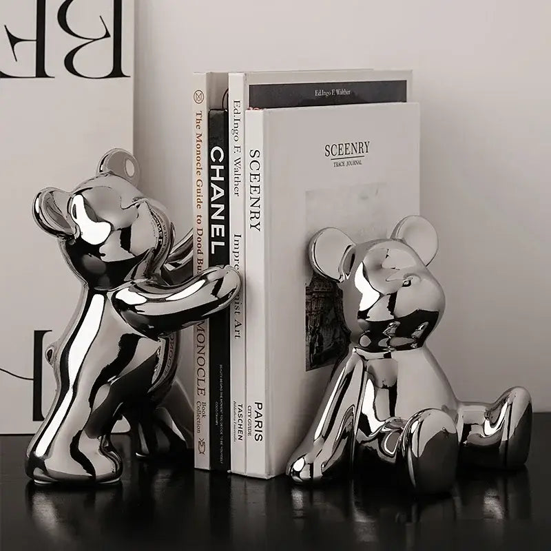 contemporary bear bookends for office use