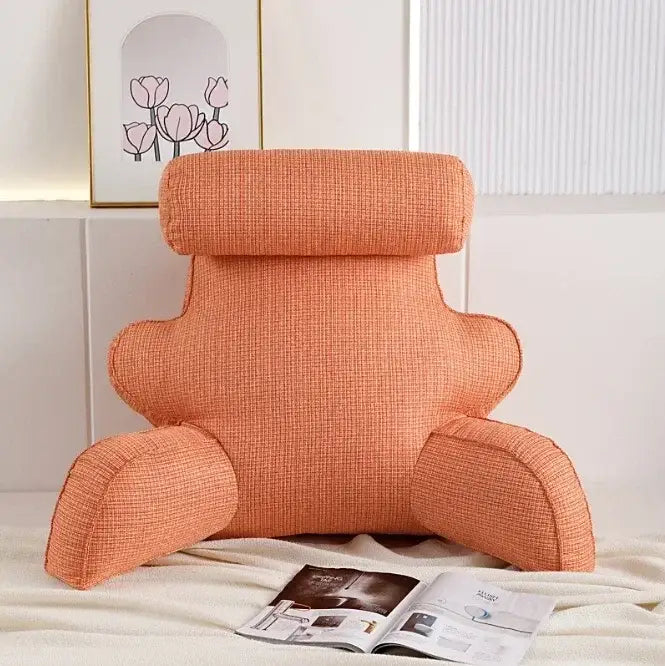 versatile reading pillow with comfort arms