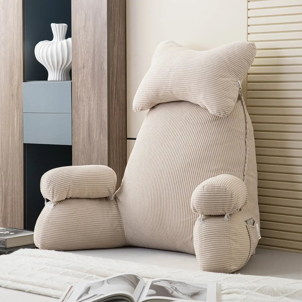 comfortable reading pillow with arms