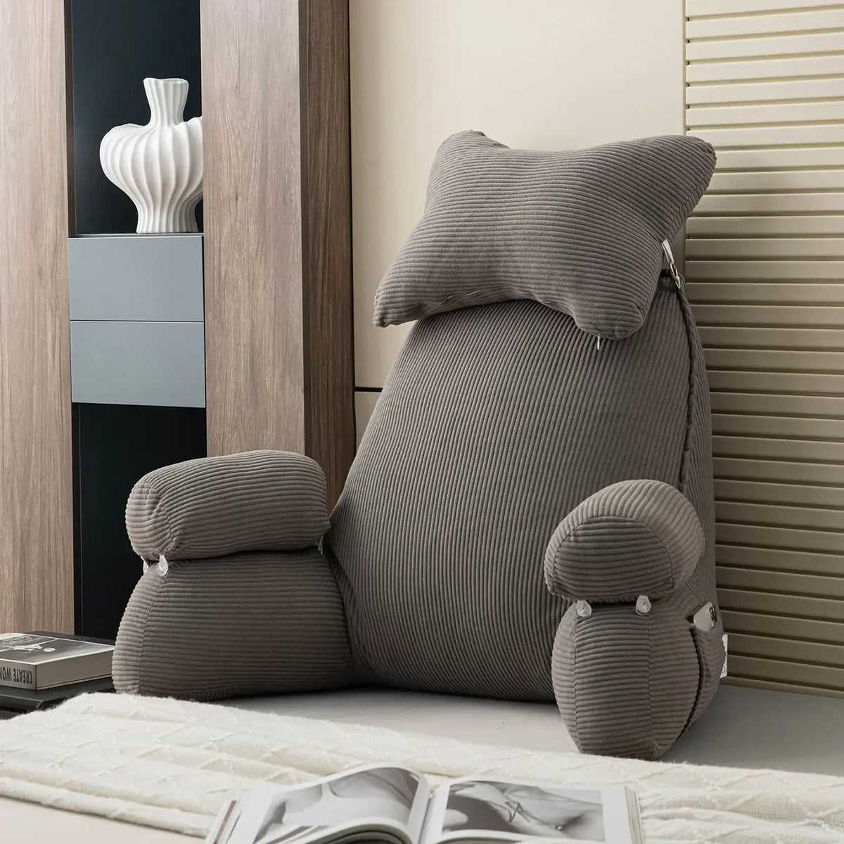 armrest pillow ideal for bedtime reading