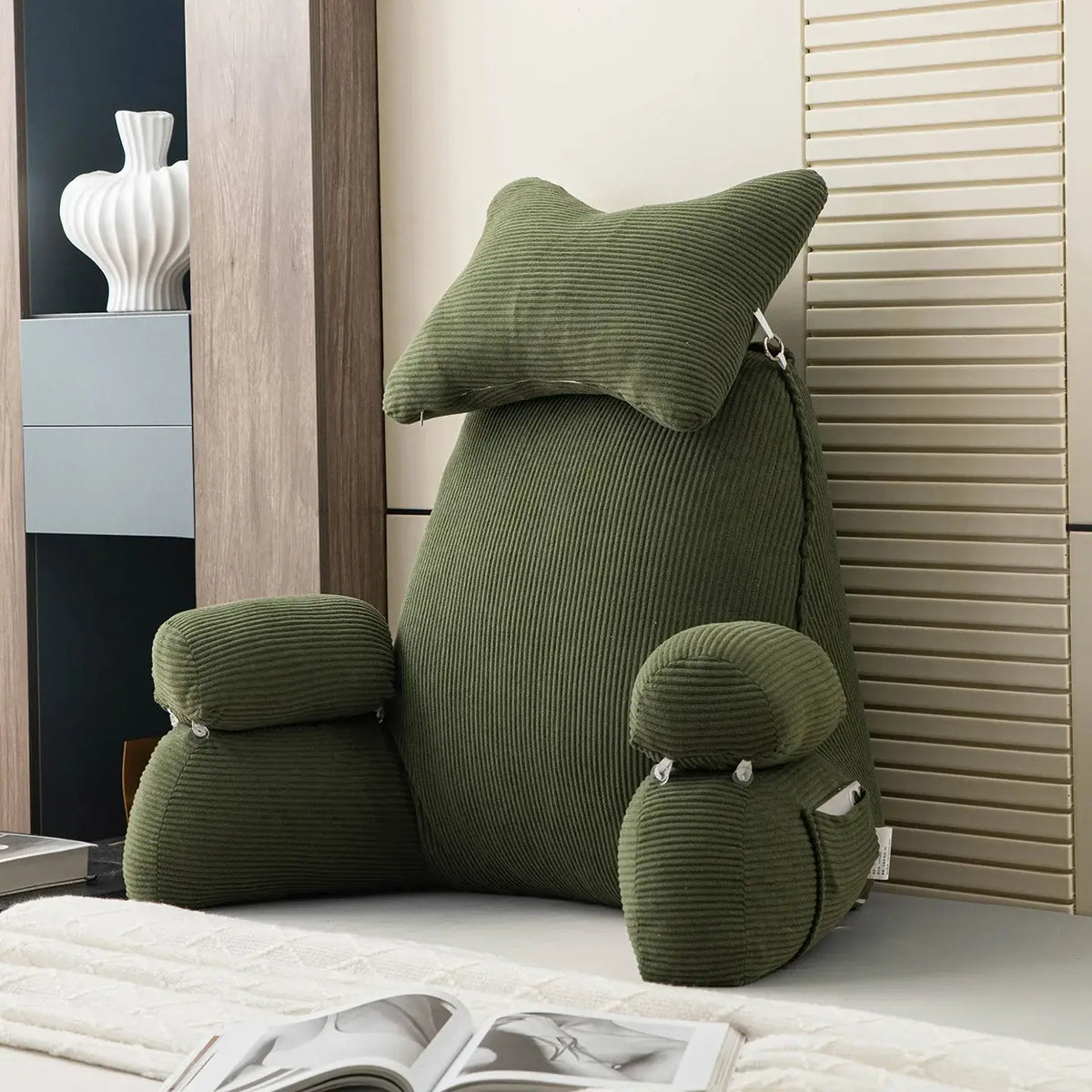 plush reading pillow designed for relaxation