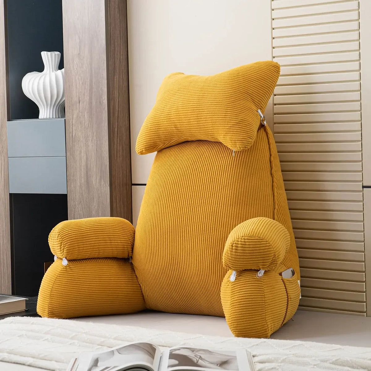 versatile reading cushion with arm support
