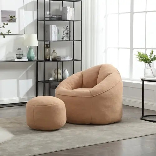 comfortable reading chair with matching ottoman