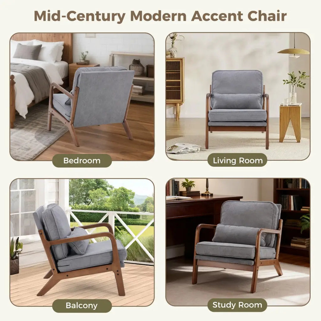 modern comfy chair for bookshelf corner