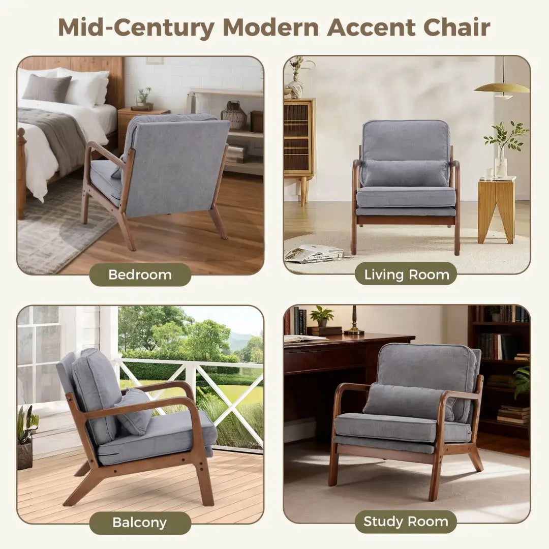 modern comfy chair for bookshelf corner