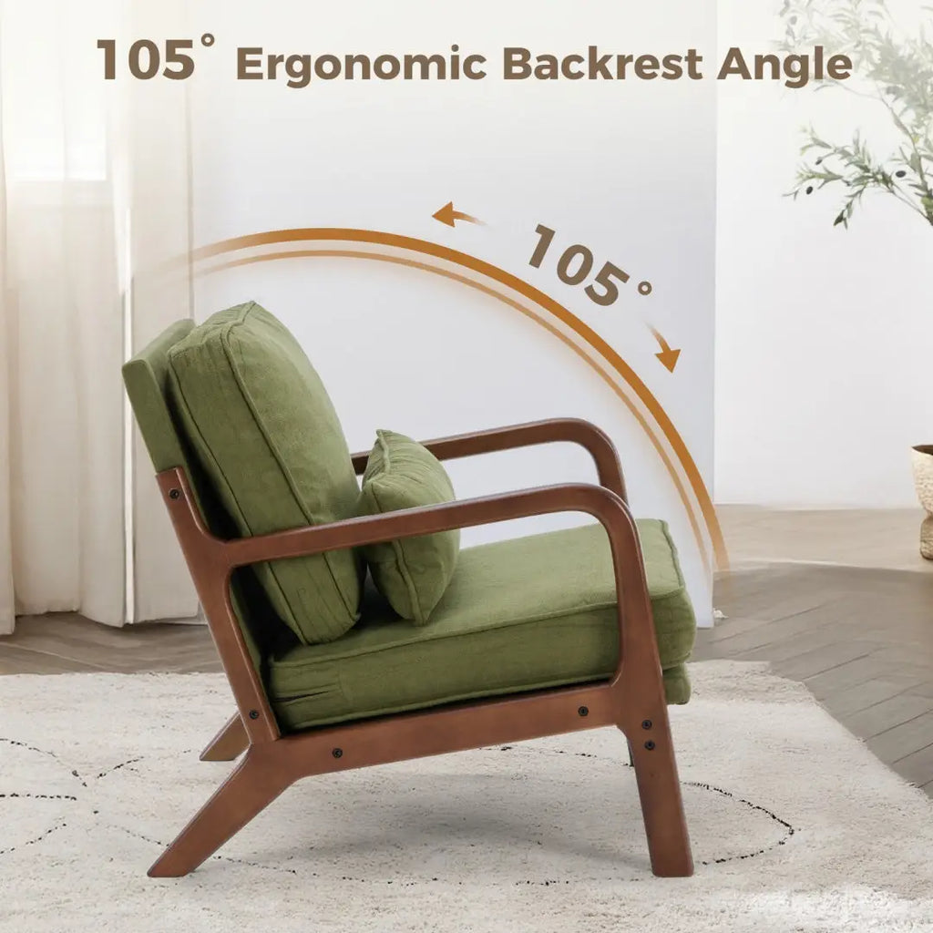 plush reading chair with armrests