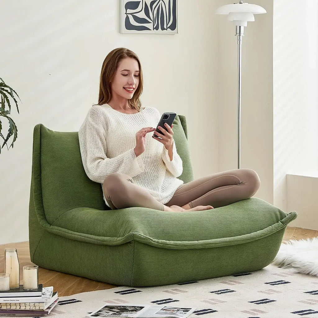 large reading chair with soft cushions