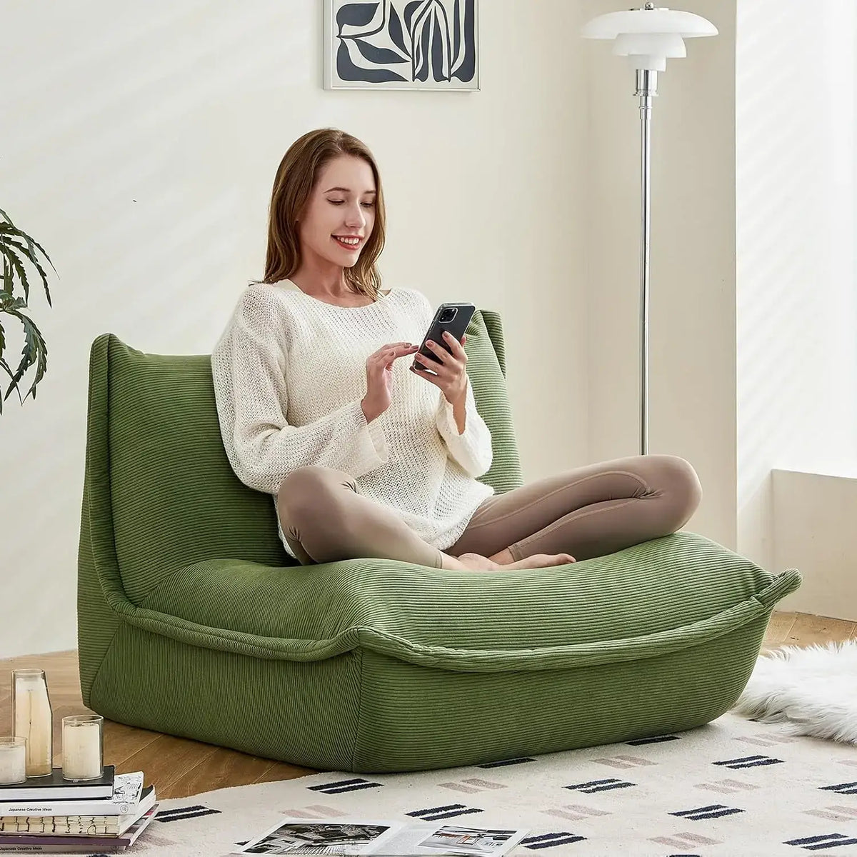 large reading chair with soft cushions