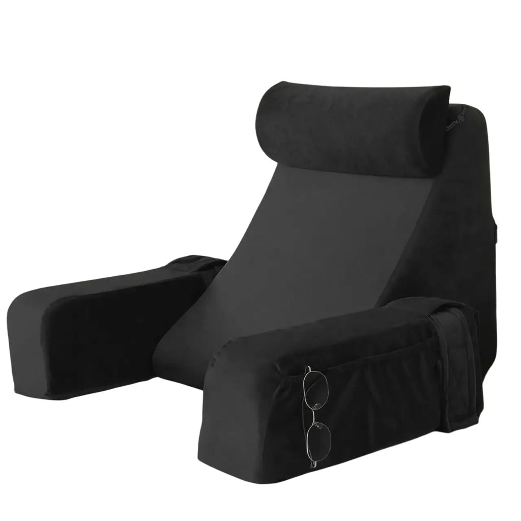 plush reading pillow with side arms
