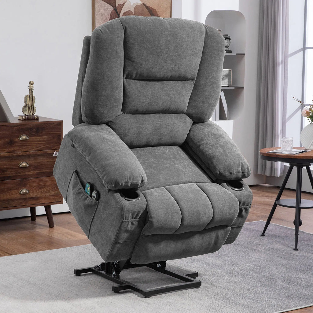 soft upholstered chair with footstool