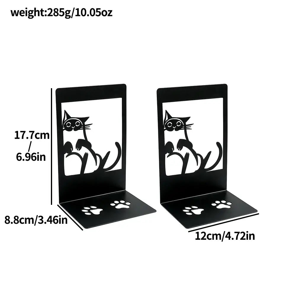 whimsical black cat book holder