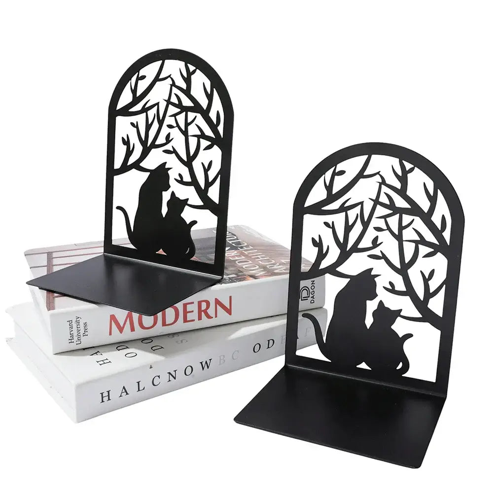 Black kitten bookend