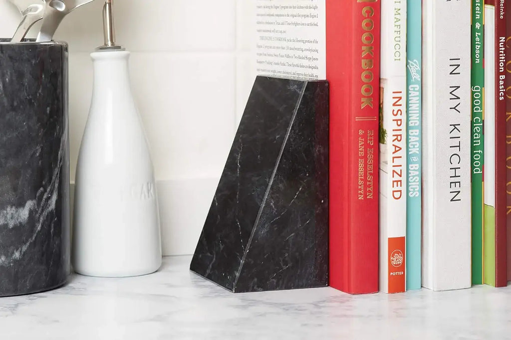 stylish black marble bookend