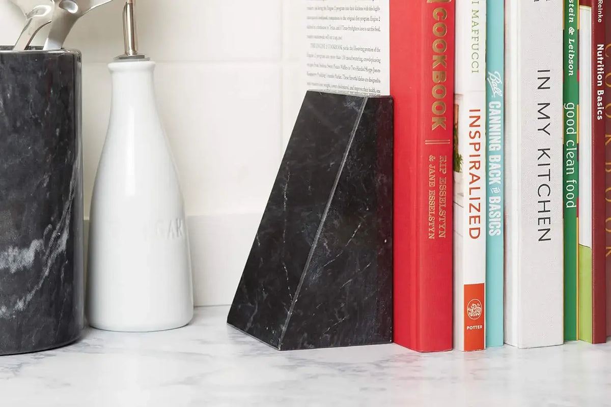 stylish black marble bookend