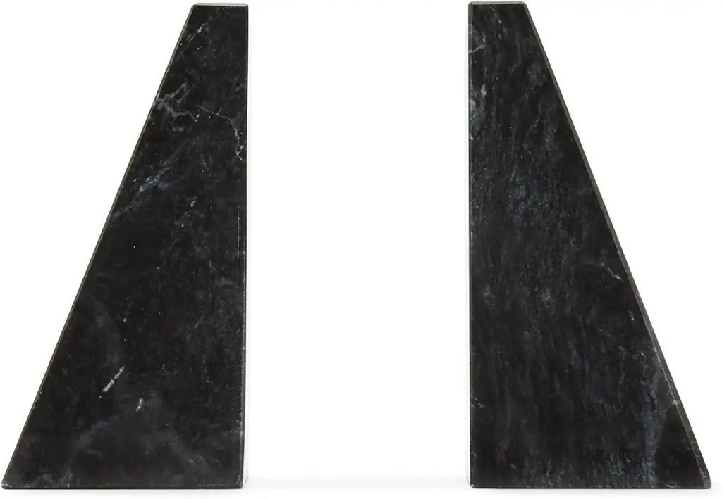 modern black marble bookend design