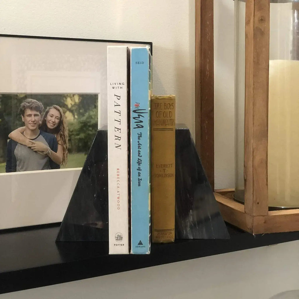 elegant bookend made of black marble