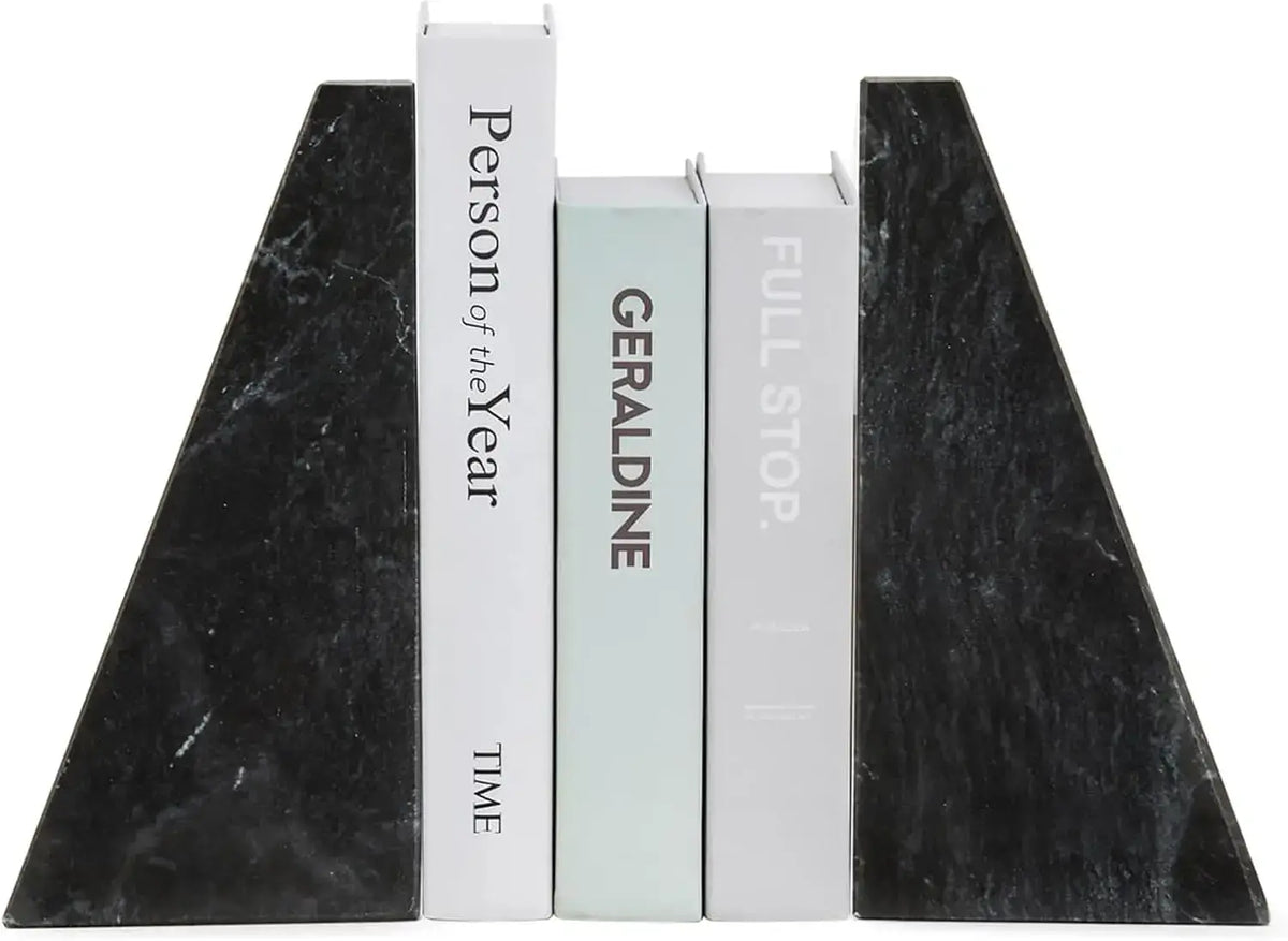 Black marble bookend