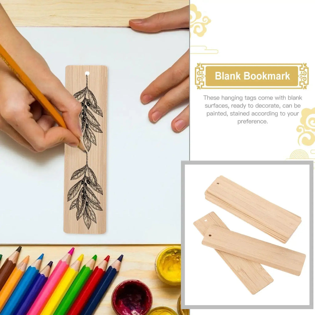 blank wooden bookmarks
