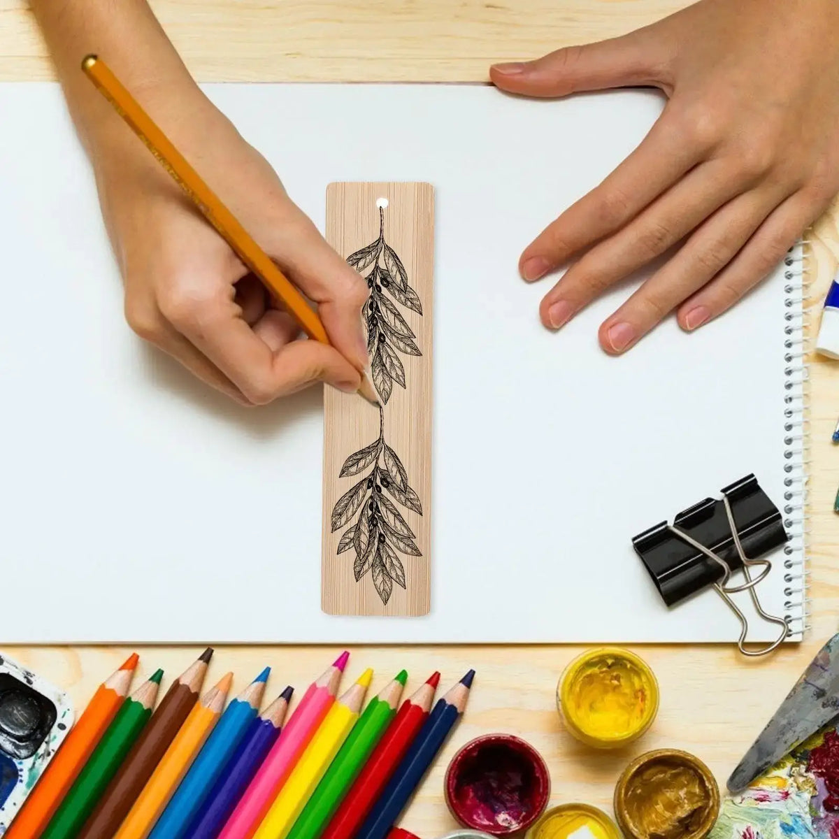 handcrafted wood bookmarks