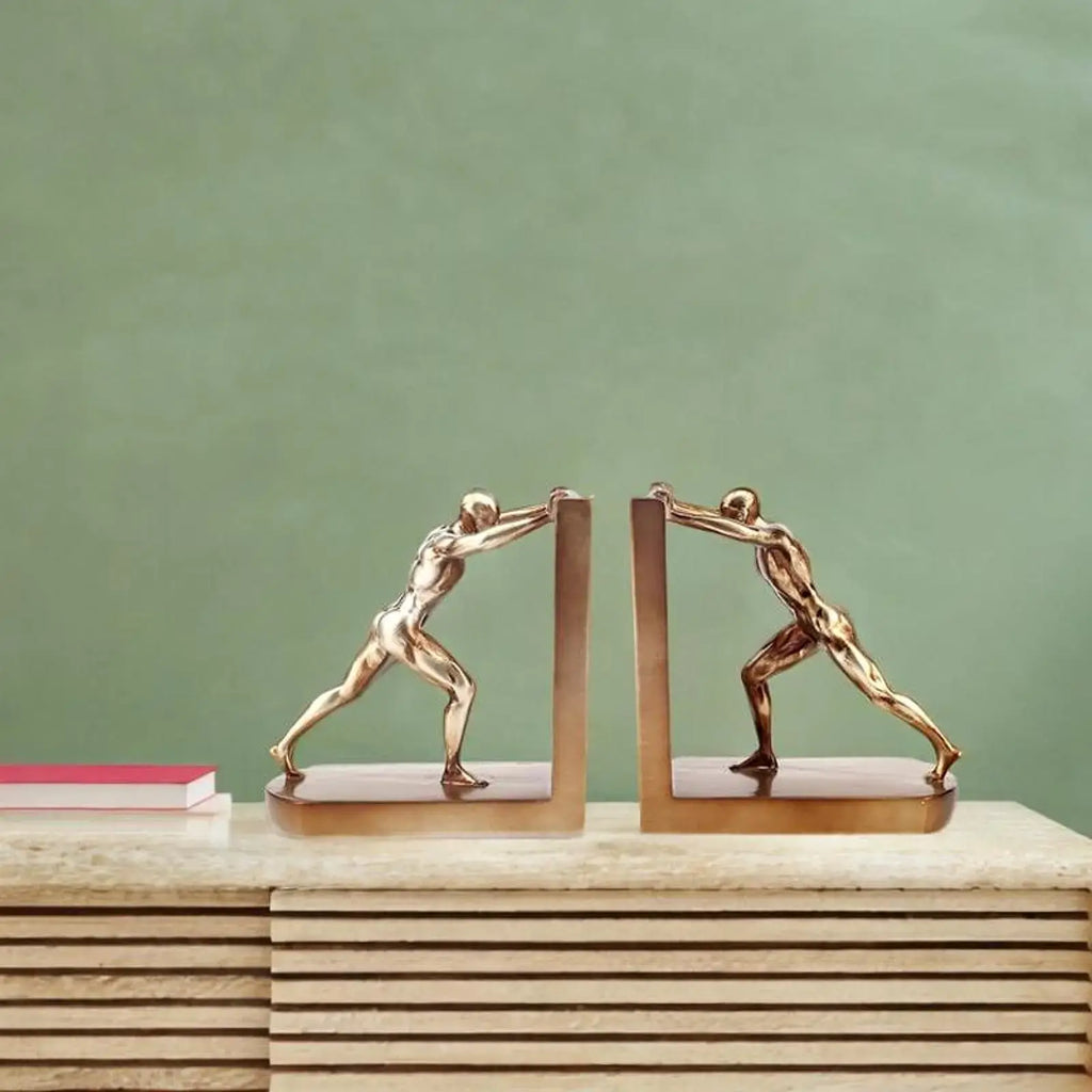 metal bookend in bronze finish