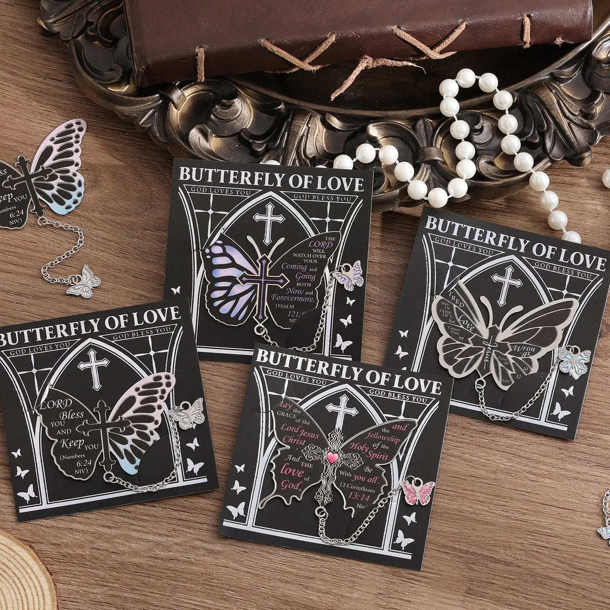 whimsical bookmarks featuring butterflies
