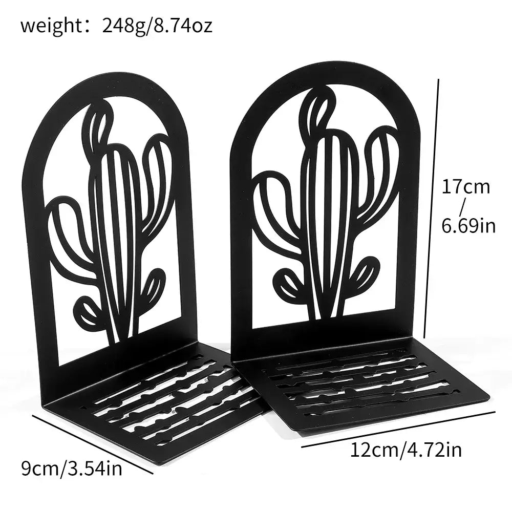stylish cactus bookend for home decor