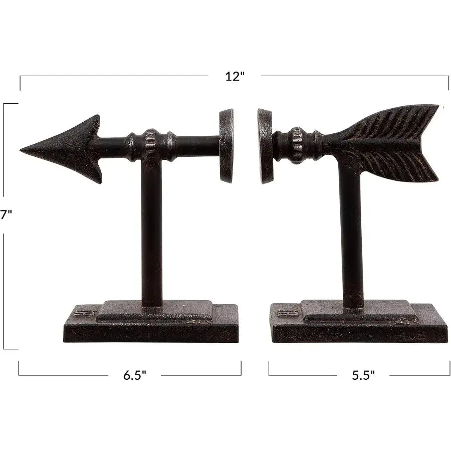 modern cast iron bookend for shelves
