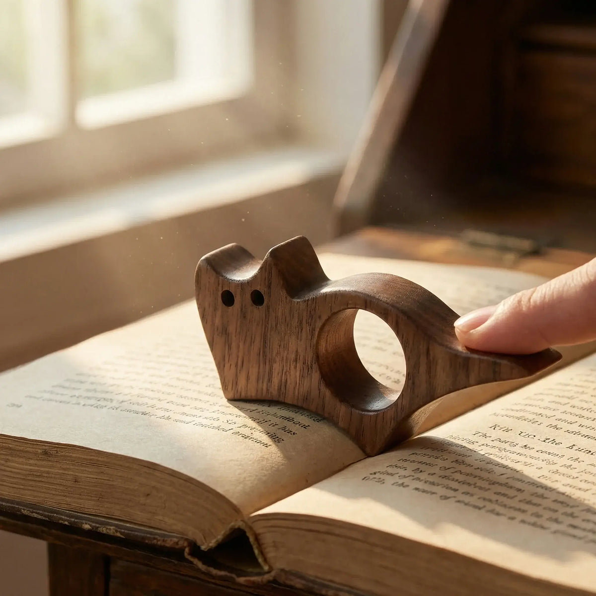 cat themed book holder