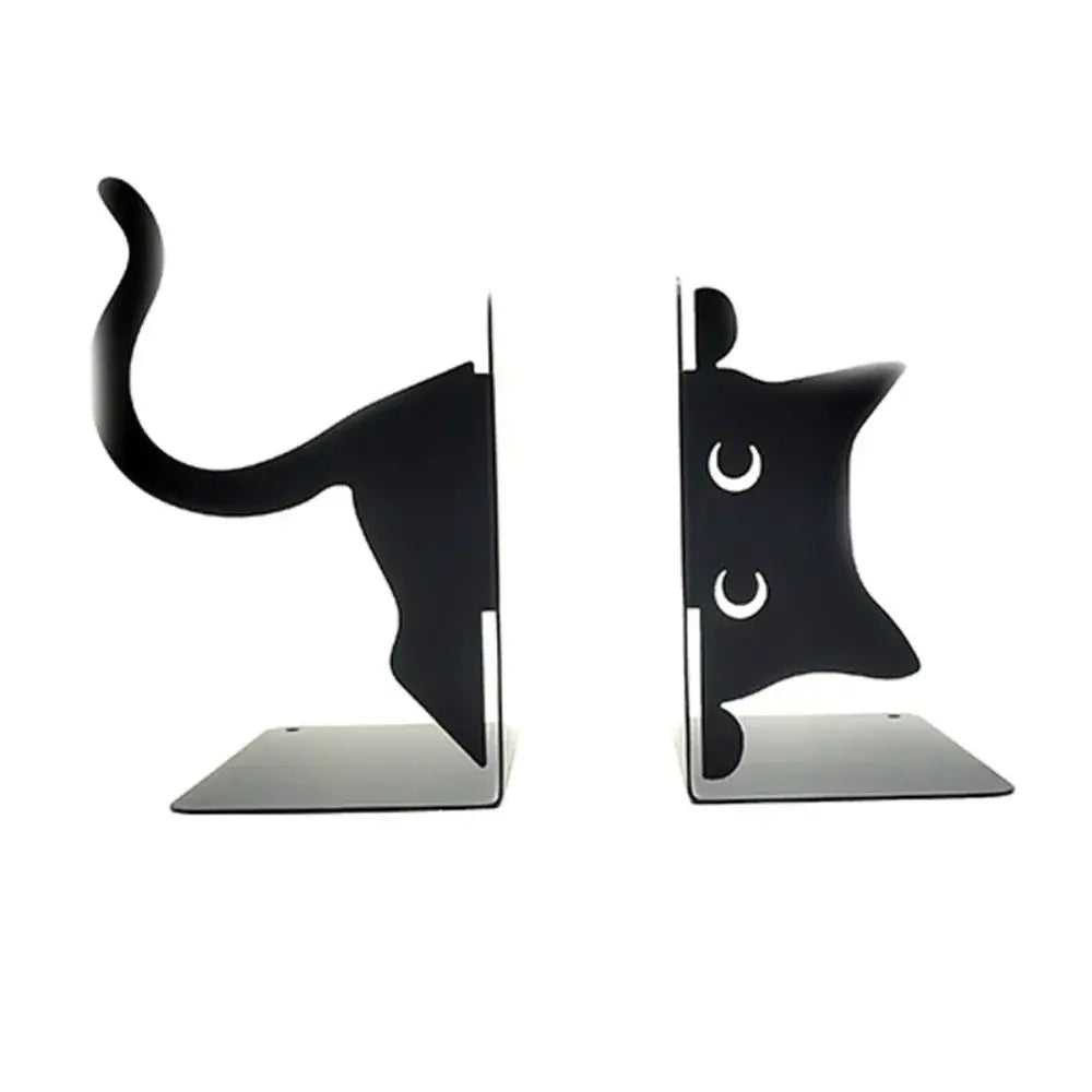 cat-shaped bookends for bookshelf