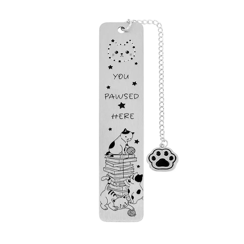 cat shaped metal bookmark