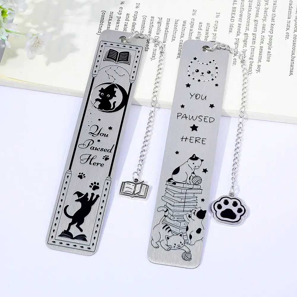 cat decor bookmark made of metal