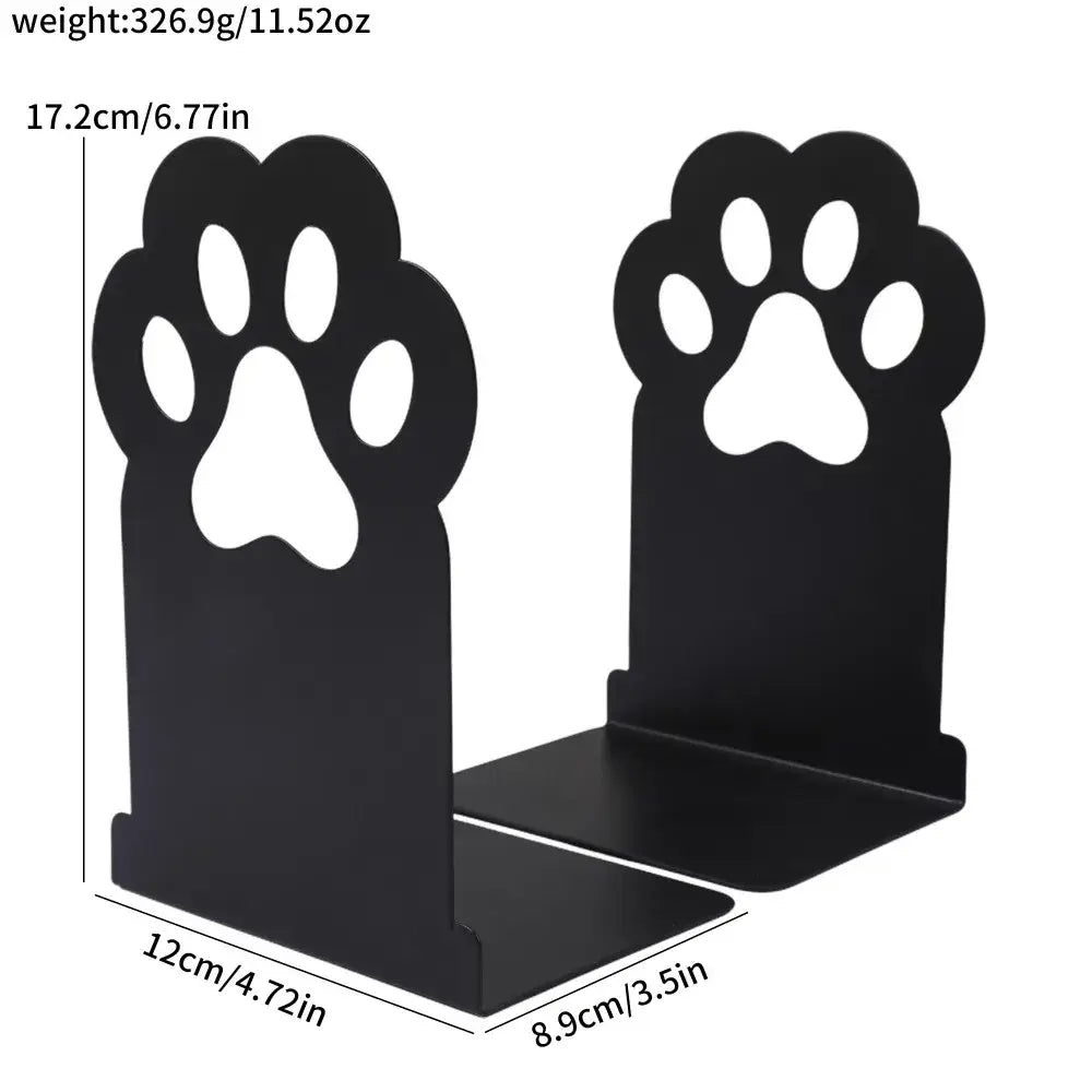 whimsical metal bookend cat paw style