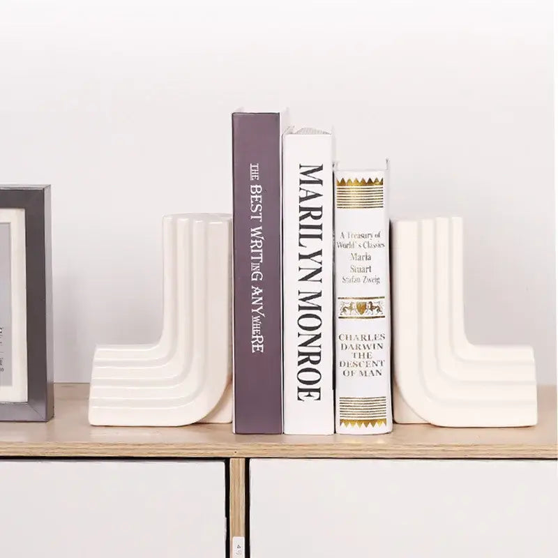 unique ceramic bookend in minimalist style