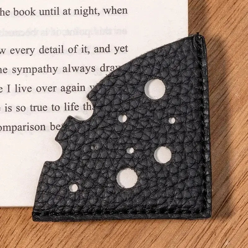 unique leather bookmark shaped like cheese