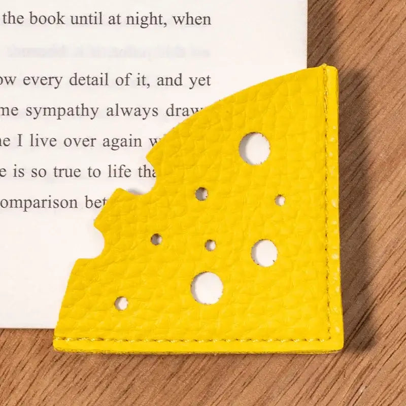 leather bookmark with cheese design