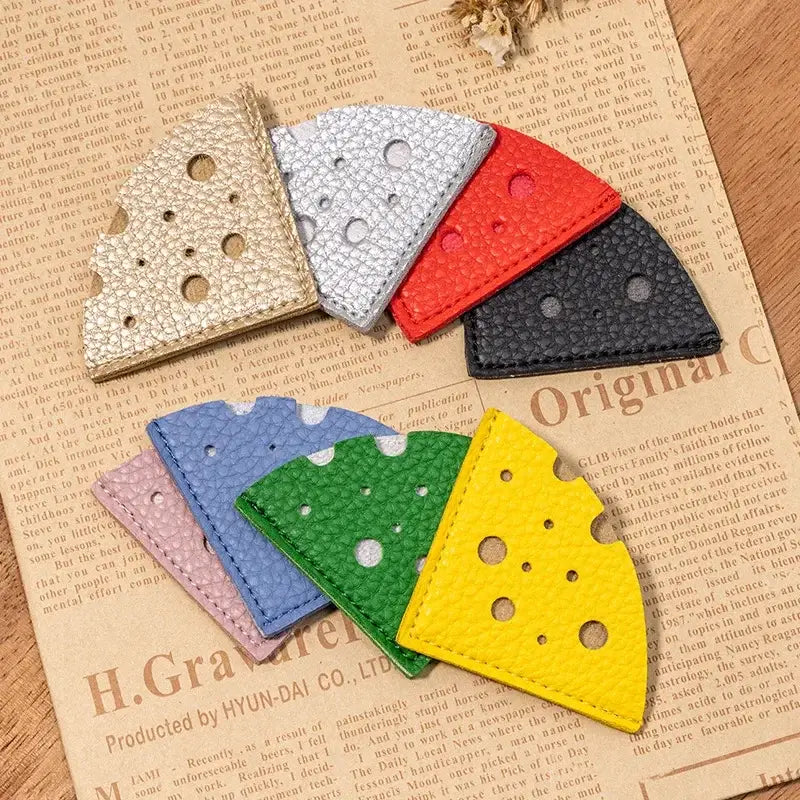 modern leather bookmark with cheesy graphics