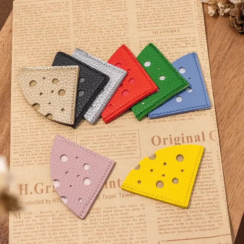 premium leather bookmark featuring cheese art