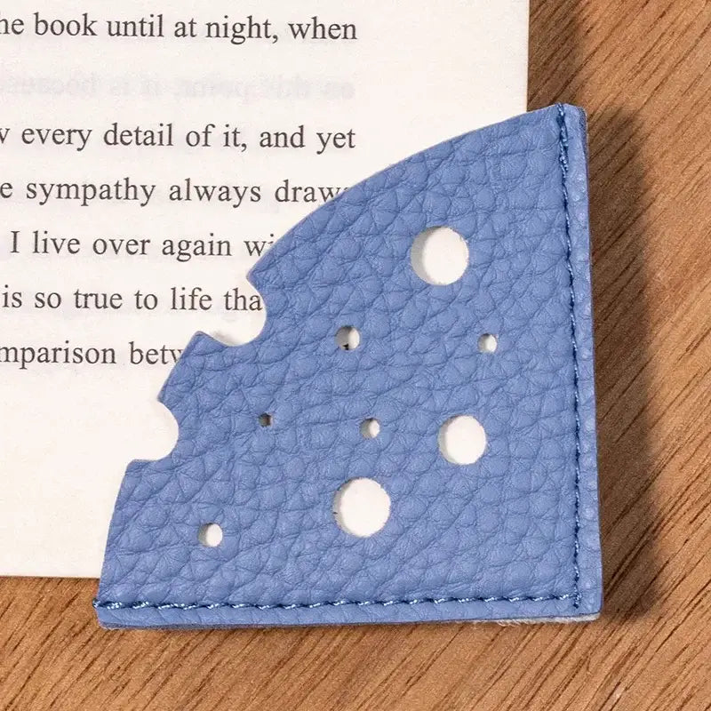 stylish cheese leather bookmark